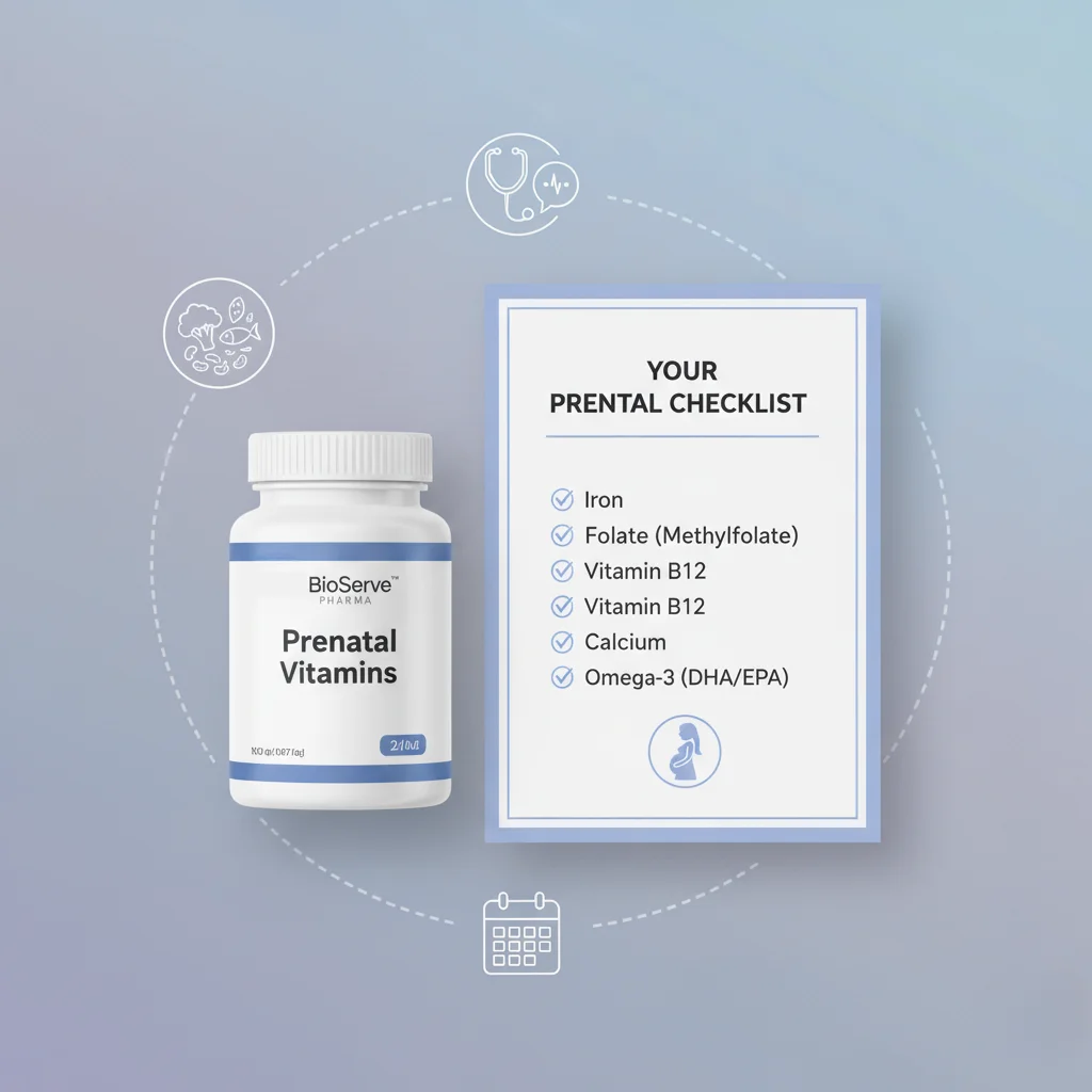 prenatal supplement checklist, reading supplement labels, managing pregnancy nausea, essential prenatal questions