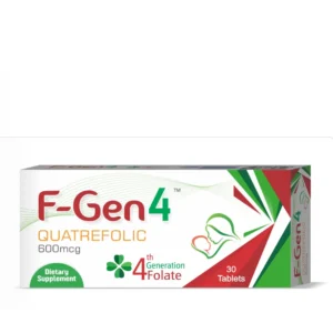 Discover F-Gen4 Tablets – Quatrefolic 4th Generation Folate, the superior active folate that supports methylation, cardiovascular health, and prenatal wellness.