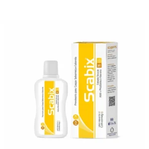Scabix PS anti-dandruff scalp liquid 100ml bottle and box