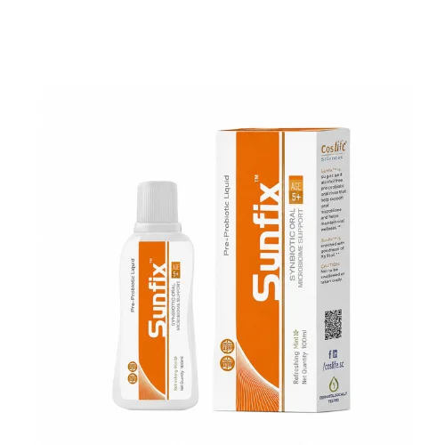 Sunfix pre-probiotic oral rinse 100ml bottle and box