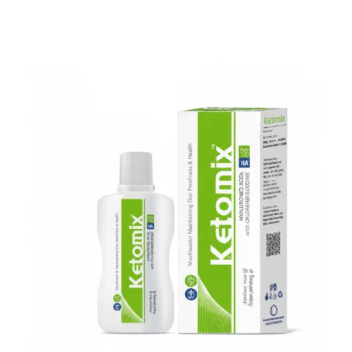 Ketonix mouthwash 100ml bottle and green box
