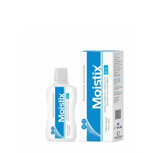 Moistix mouthwash for sensitive mouths bottle and box