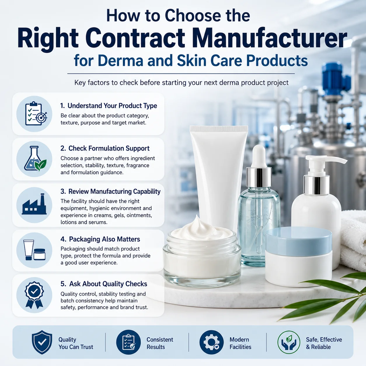 How to Choose the Right Contract Manufacturer for Derma and Skin Care Products